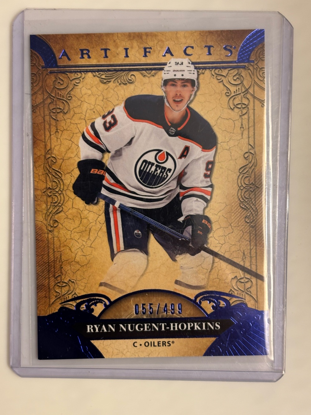 Ryan Nugent-Hopkins 2020-21 UD Artifacts Blue Sapphire #39 55/499 Oilers